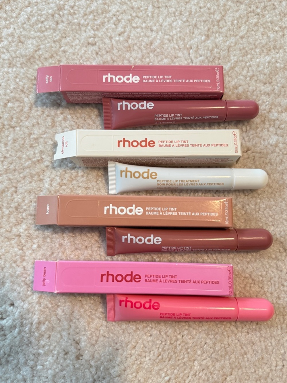 Peptide Lip Tint Bundle- Jelly Bean, Toast, Salty tan, Cinnamon roll